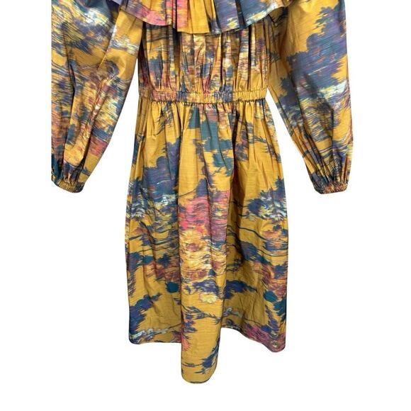 NWT $1490 Ulla Johnson Adeline Off Shoulder Midi Dress Floral Size 2 - Picture 7 of 12